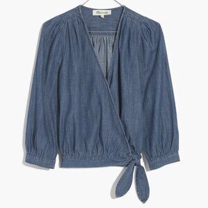 Madewell Denim Wrap Top- L